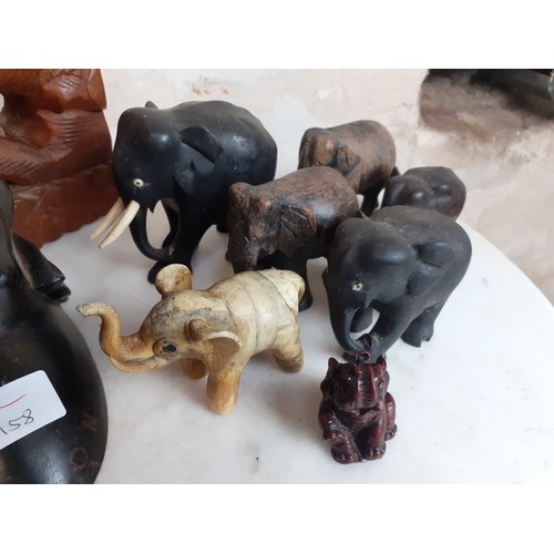 60 - SET OF ELEPHANT BOOKENDS AND OTHER ELEPHANTS