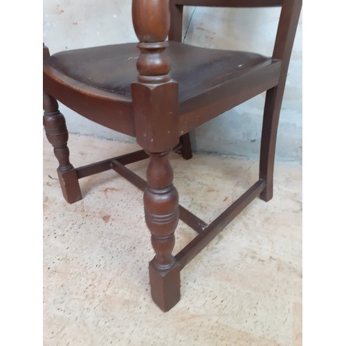 71 - OAK FRAMED ARMCHAIR