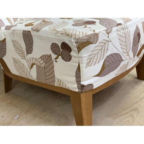 91 - A PATTERNED CHAIR ON BEECH FRAME