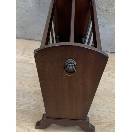 119 - A MAHOGANY MAG RACK