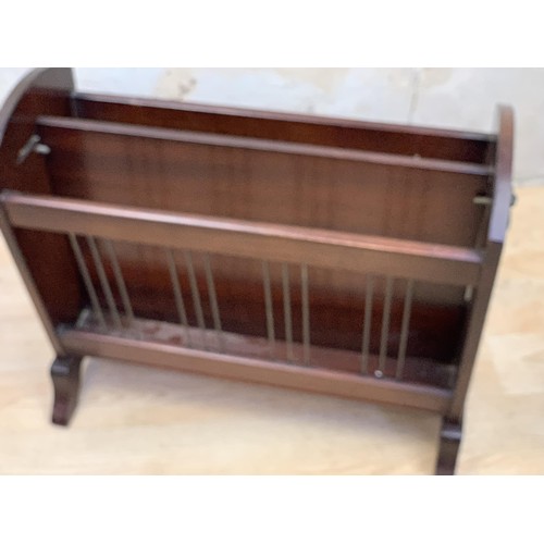 119 - A MAHOGANY MAG RACK