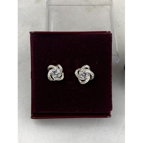 234 - SILVER DESIGNER GEMSET EARRINGS