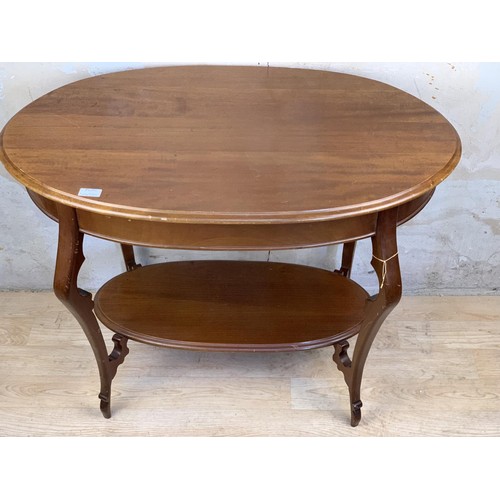 159 - SHAPED MAHOGANY SIDE TABLE WITH ORNATE LEG