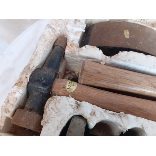 336 - LOT OF BLACKSMITHS FORGE HAMMERS ETC