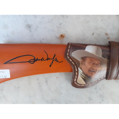 389 - JOHN WAYNE LEGENDS OF THE WEST LIMITED EDITION SIGNED WALL MOUNTING RIFLE