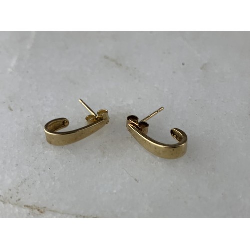 410 - 9CT NEAT HALF HOOP EARRINGS