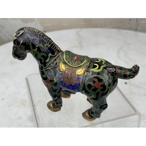 421 - CLOISONNE HORSE sorry this lot has been withdrawn