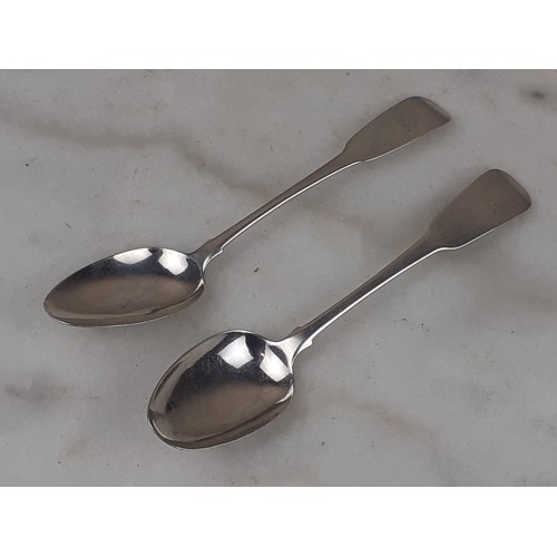 472 - PAIR OF IRISH SILVER SPOONS 61.8gms