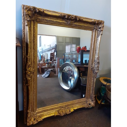 482 - HEAVY ORNATE GILT BEVELLED MIRROR 50 X 62