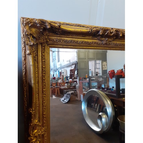 482 - HEAVY ORNATE GILT BEVELLED MIRROR 50 X 62