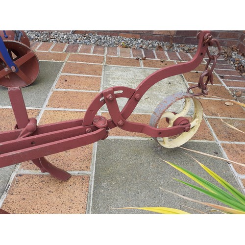 367 - CAST HORSE PLOUGH IN RED