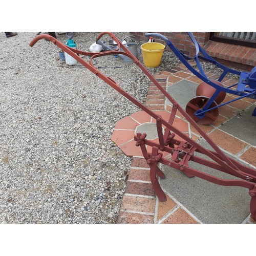 367 - CAST HORSE PLOUGH IN RED