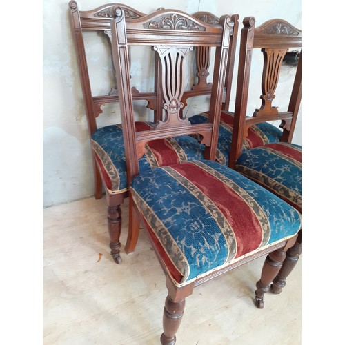 532 - 4 VICTORIAN CARVED BACK CHAIRS