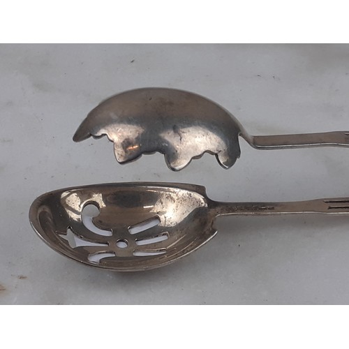 444 - SILVER ASPARAGUS TONGS 89.2gms