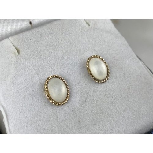 448 - 9ct MOONSTONE EARRINGS