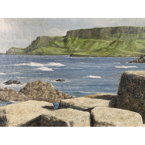 552 - A BILLY THOMPSON OIL ON BOARD BEN BANG HEAD GIANTS CAUSEWAY