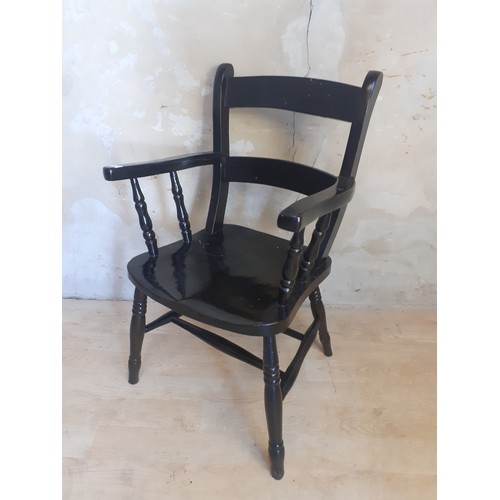 492 - A PAINTED PINE CHAIR