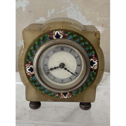 512 - ONYX AND CLOISONNE CLOCK 4