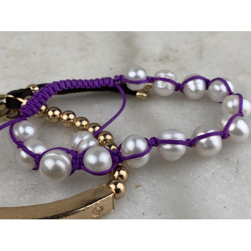 606 - A MICHAEL KORRS STYLE BRACELET & NATURAL PEARL BRACELET