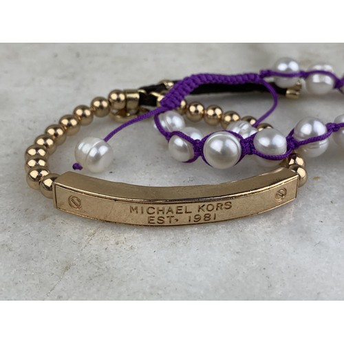 606 - A MICHAEL KORRS STYLE BRACELET & NATURAL PEARL BRACELET