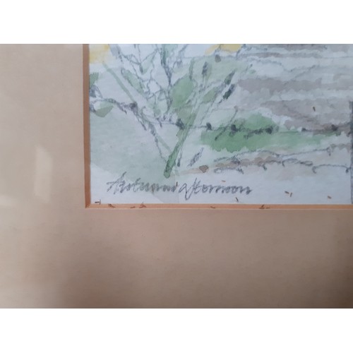 574 - AUTUMN AFTERNOON A WATERCOLOUR SIGNED BARBARA 10.5x12.5