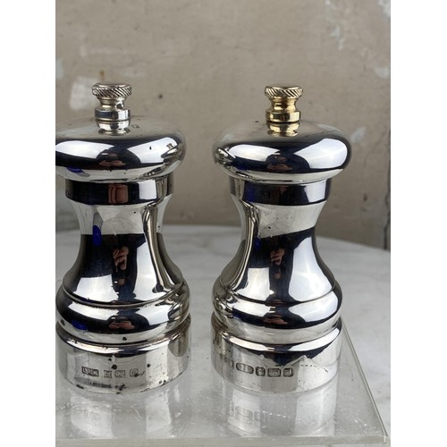 207 - SOLID SILVER SALT AND PEPPER GRINDERS