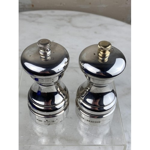 207 - SOLID SILVER SALT AND PEPPER GRINDERS