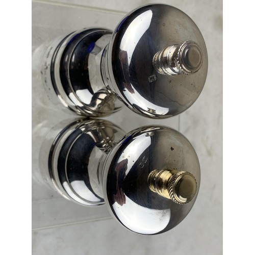 207 - SOLID SILVER SALT AND PEPPER GRINDERS