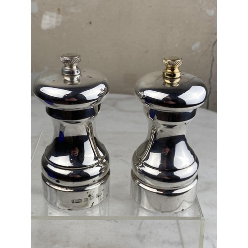 207 - SOLID SILVER SALT AND PEPPER GRINDERS