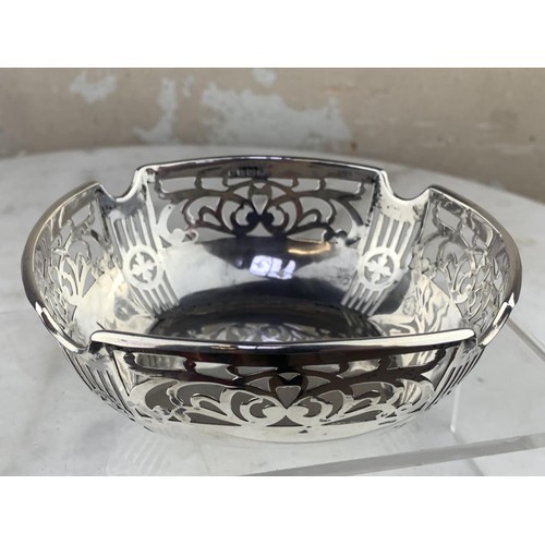 215 - PIERCED SILVER BASKET BIRMINGHAM 108.9gms