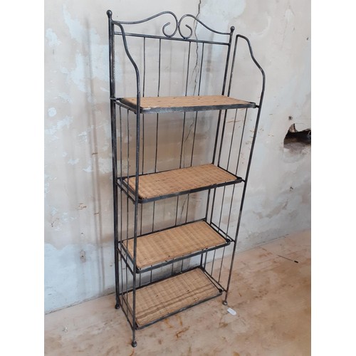 632 - WICKER METAL 4 TIER STAND