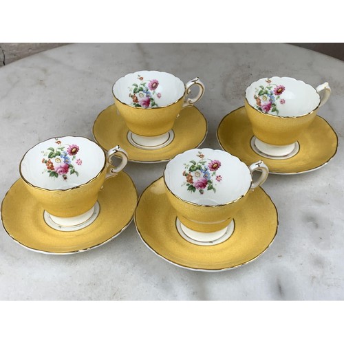 47 - 4 DUO CAULDRON BONE CHINA CUPS AND SAUCERS