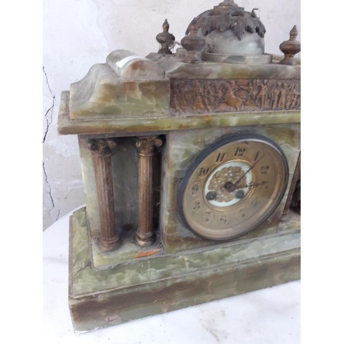 64 - A MARBLE MANTLE CLOCK 15 x 15”