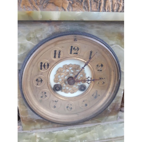 64 - A MARBLE MANTLE CLOCK 15 x 15”