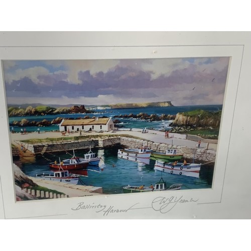 145 - A SIGNED PRINT OF BALLINTOY HARBOUR 12 x 13