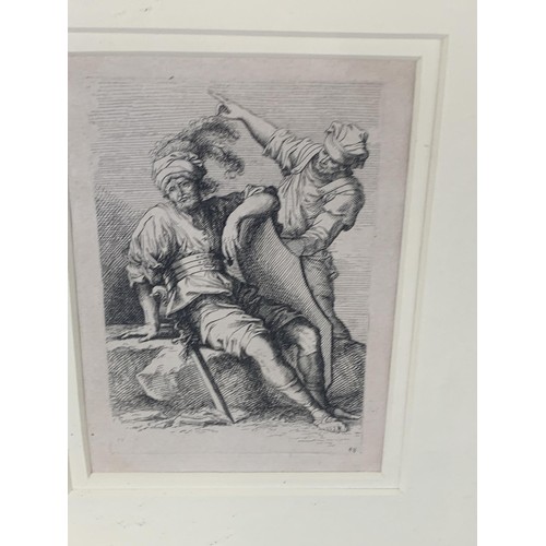 155 - A PAIR OF EBONY FRAMED ENGRAVINGS