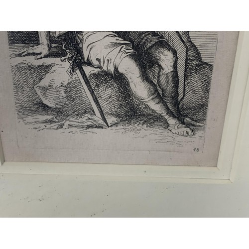 155 - A PAIR OF EBONY FRAMED ENGRAVINGS