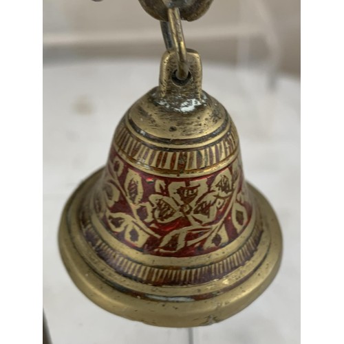 164 - A BRASS WATER CARRIER BELL SET 4