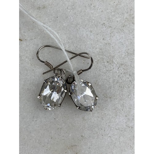 226 - A PAIR OF CRYSTAL SET EARRINGS