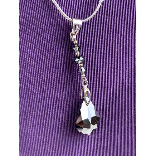 237 - A SILVER SMOKEY QUARTZ EARRINGS WITH MATCHING EARRINGS & BRACELET