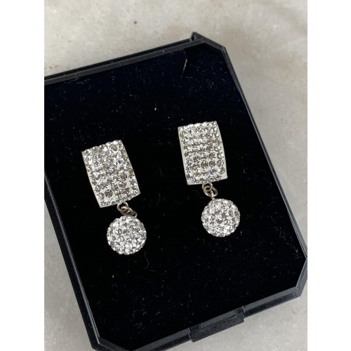 251 - A PAIR OF CRYSTAL SET 925 STERLING SILVER EARRINGS