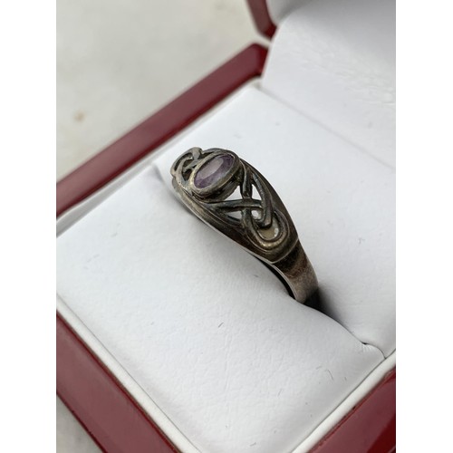 267 - A 925 SILVER  CELTIC DESIGN RING size Q