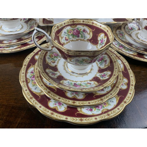 297 - A 52 PIECE LADY HAMILTON SERVICE BY ROYAL ALBERT