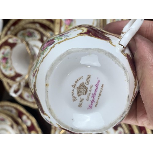 297 - A 52 PIECE LADY HAMILTON SERVICE BY ROYAL ALBERT