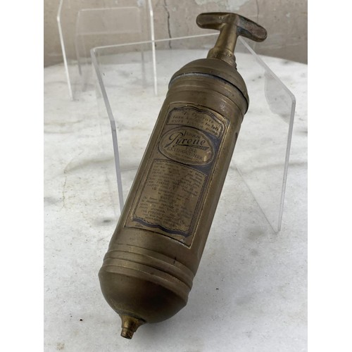 312 - OLD BRASS FIRE EXTINGUISHER BY JUNIOUR PYRENE 10