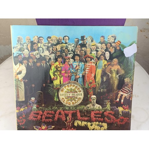 370 - A 1967 SARGEANT PEPPERS ALBUMN BY THE BEATLES WITH PETER BLAKE CUT OUT BOARD