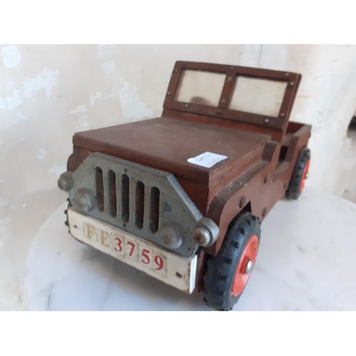 381 - A MODEL WOODEN JEEP 19