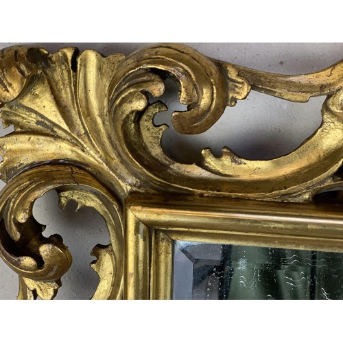 382 - A BEAUTIFUL ORNATE 19c GILT FRAME MIRROR 28X25