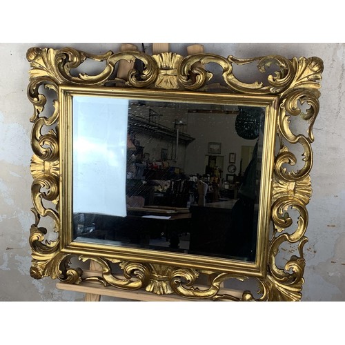 382 - A BEAUTIFUL ORNATE 19c GILT FRAME MIRROR 28X25