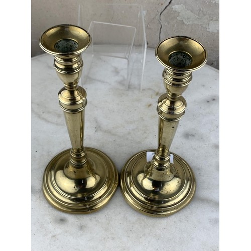 405 - PAIR OF BRASS CANDLESTICKS 10